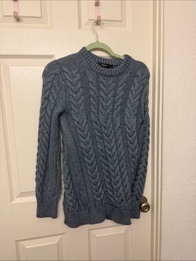 Theory Blue Cable Knit Sweater